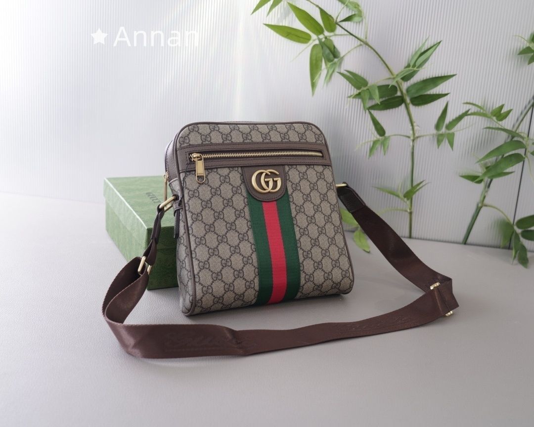 人気 極美品 グッチ(Gucci) グッチ ショルダーバッグ オフィディア 547926 ブラウン メンズ