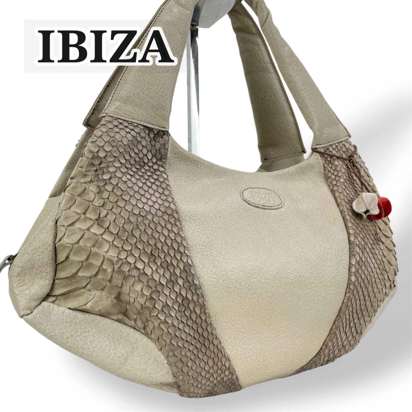 美品】IBIZA イビザ ホーボー パイソン レザー ハンドバッグ トート
