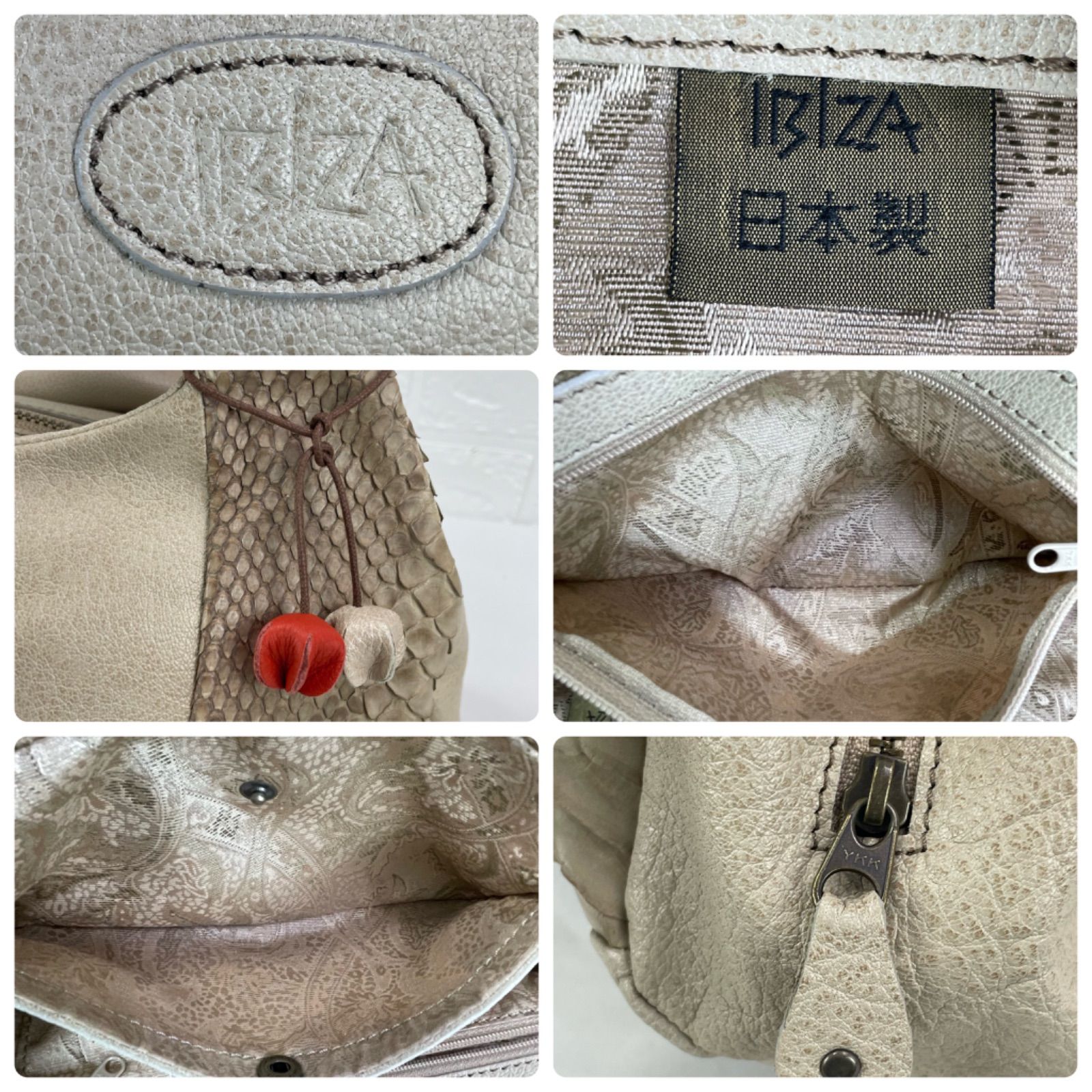 美品】IBIZA イビザ ホーボー パイソン レザー ハンドバッグ トート
