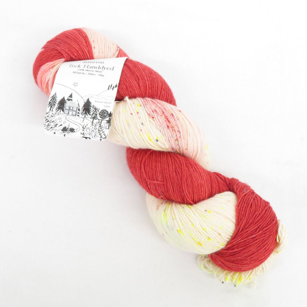 毛糸 amirisu アミリス Trek Handdyed Candy Cane 1カセ 手染め糸 約