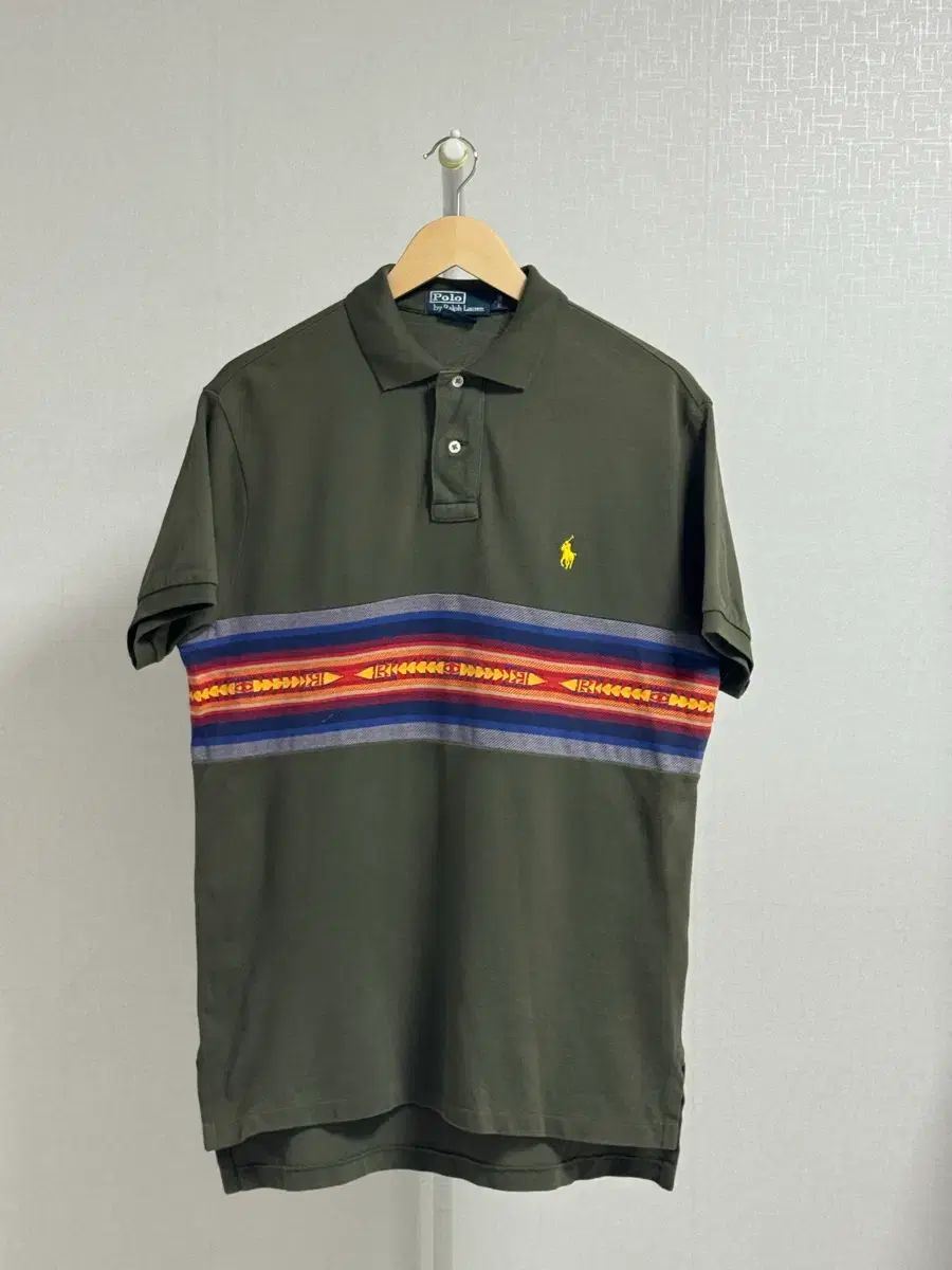 レア 実物 POLO RALPH LAUREN カラーTシャツ パータン カーキ M