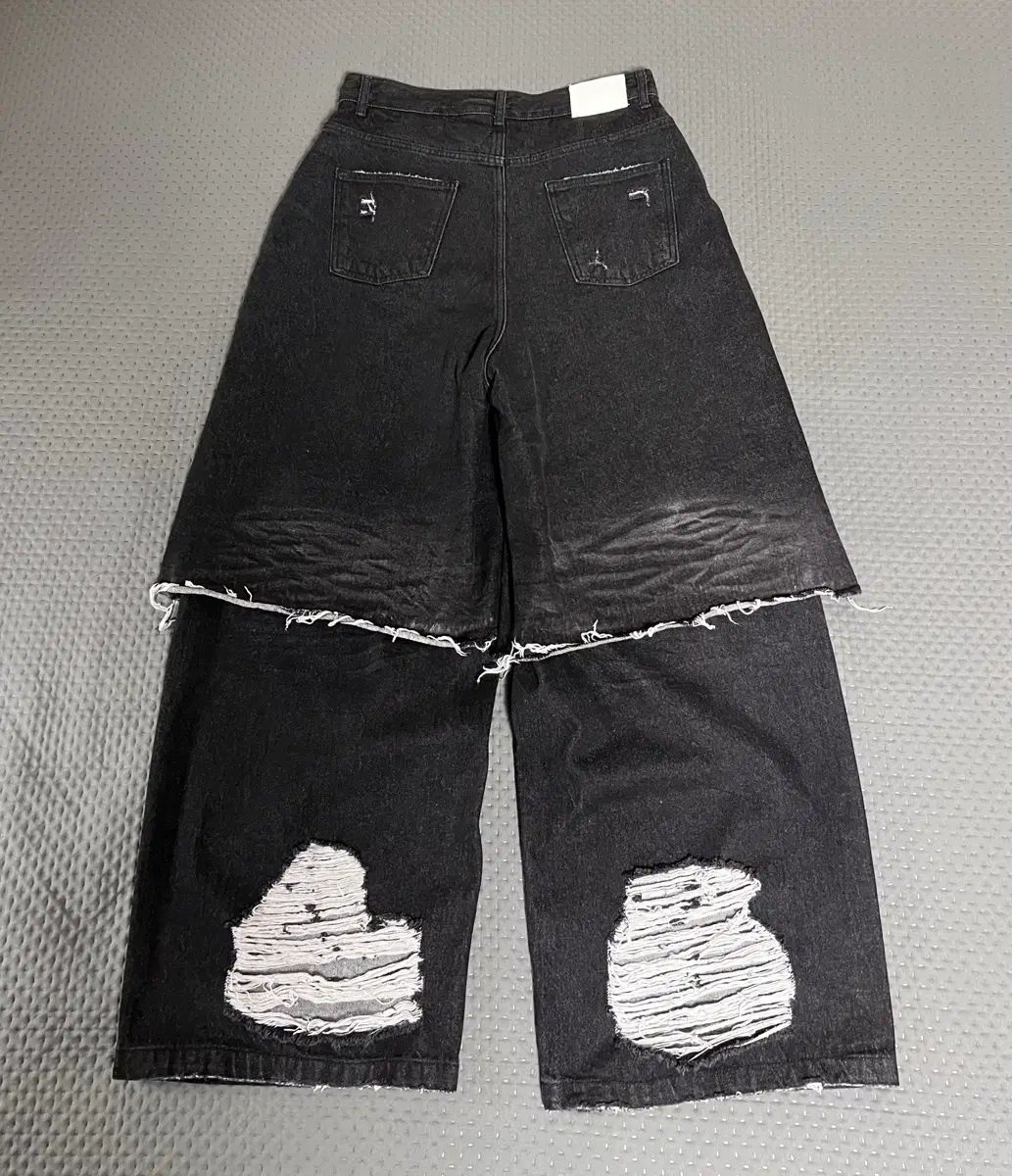 DNSR デストロイド レイヤード デニムパンツ ブラック M DNSR デストロイド レイヤード デニムパンツ ブラック M