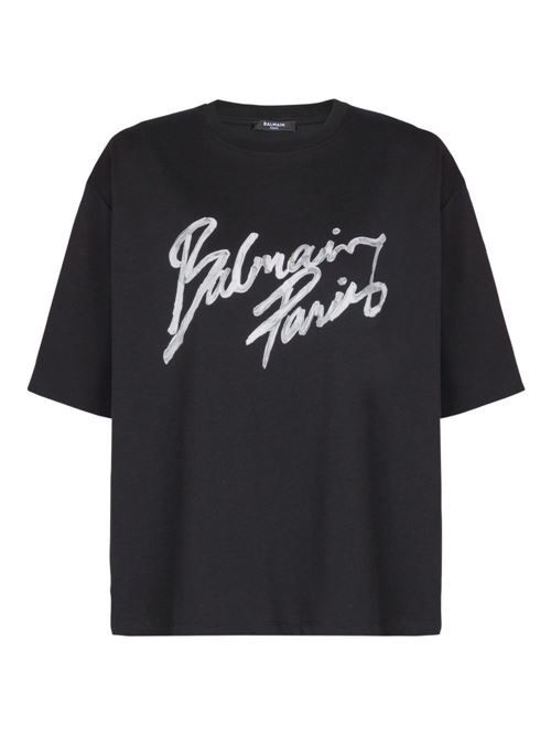 BALMAIN ロゴ コットン T シャツ 送料無料