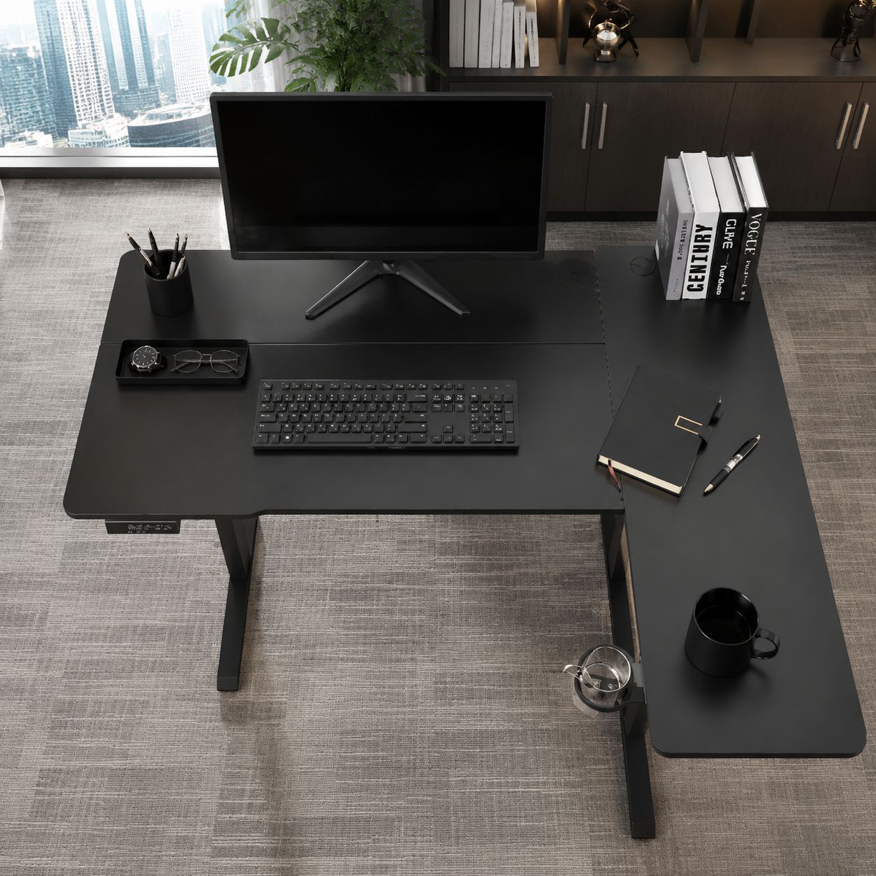 新品】L型電動昇降デスク スタンディングデスク 電動 幅120cm 昇降 