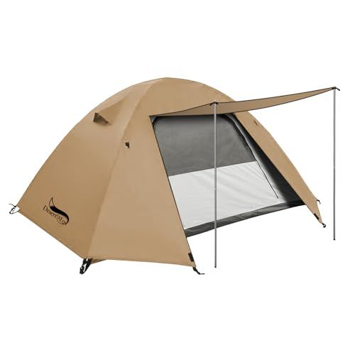 テント 2-3人用 4000mm耐水圧 ドームテント 前室あり DesertFox キャンプテント コンパクト軽量 撥水加工素材 二重層構造 4シーズン 簡単設営 超軽量 UVカット 自立式 通気防風防雨 ツーリングドーム キャンプテント★m eb05734a