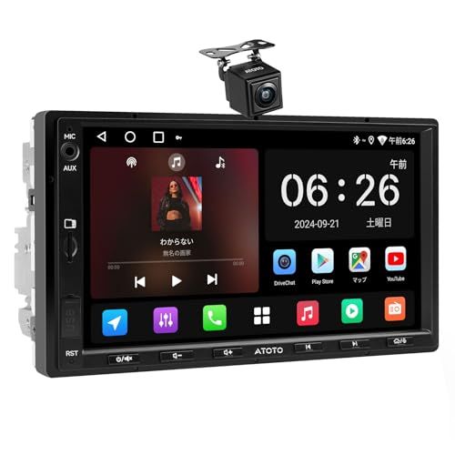 ★新品★ATOTOZONE A5L Android 2DIN ディスプレイオーディオ、7インチアンドロイドナビ、Wi-Fi/Bluetooth/USB テザリング、CarPlay&Android Autoワイヤレス・有線、内蔵24 EQ DS c57690b7