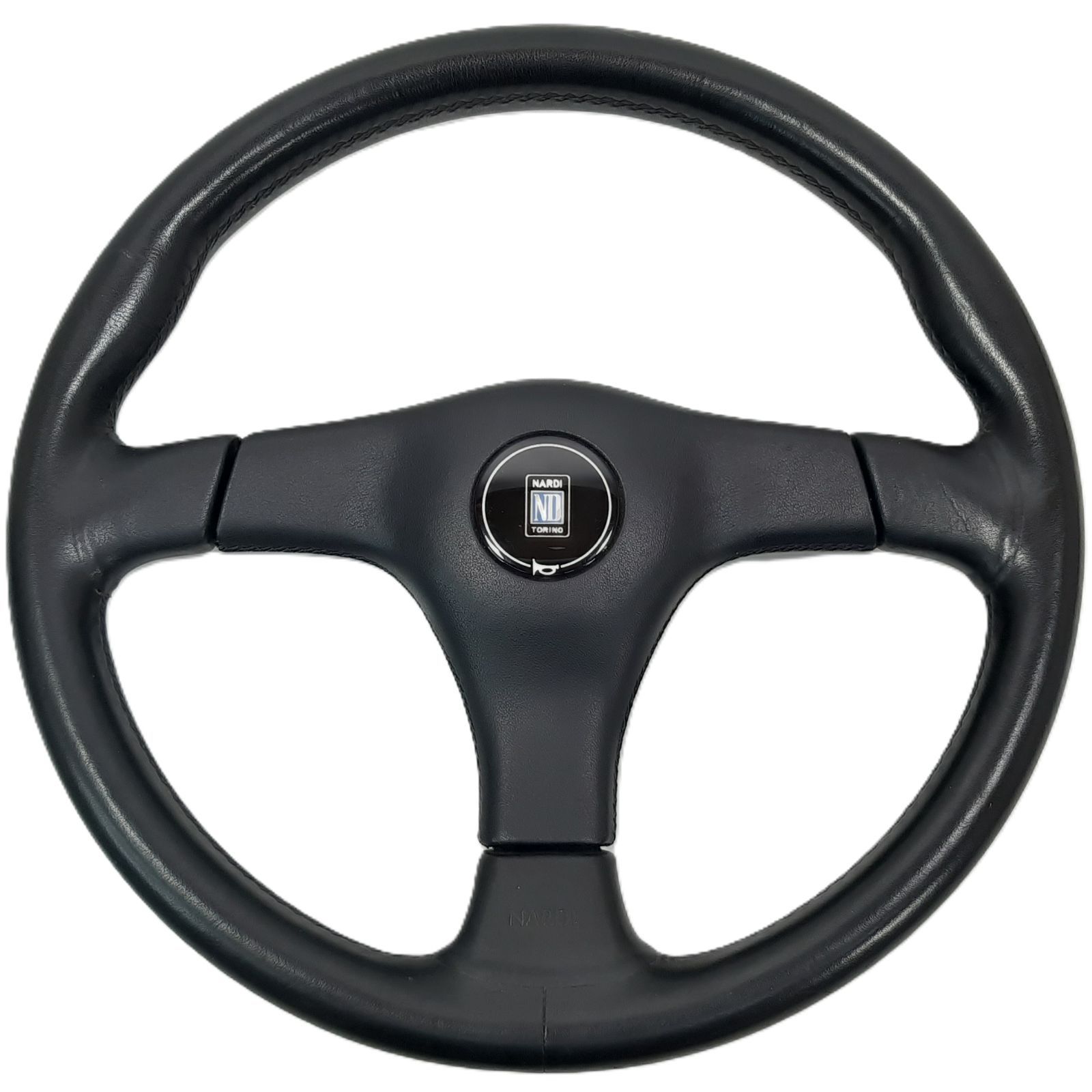 NARDI ナルディ クラシック ステアリング ブラックレザー ブラックスポーク 約360mm ホーンボタン付き イタリア製 旧車