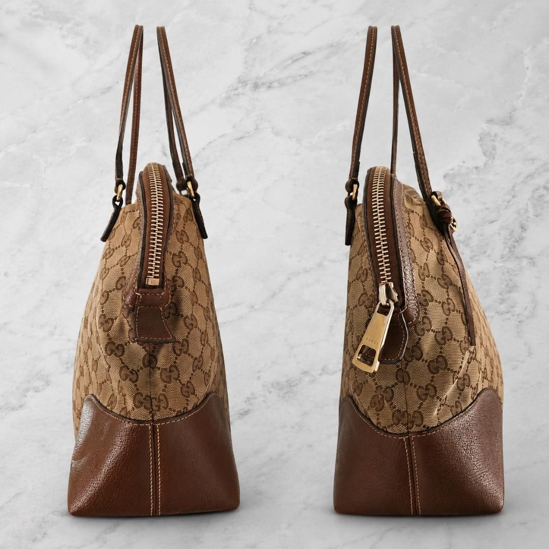 希少】GUCCI グッチ GGキャンバス レザー ワンショルダーバッグ Breeb