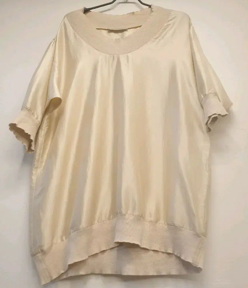 麻77) STELLA McCARTNEY ステラ マッカートニー シルク100% オーバーサイズ 半袖 ブラウス