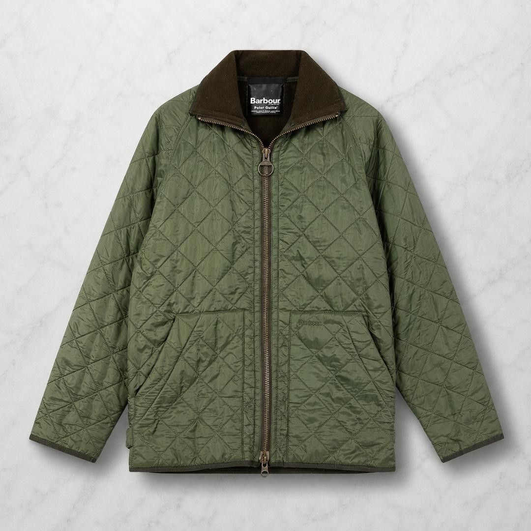 Barbour オリーブジャケット コーデュロイ襟付き Barbour バブアー POLARQUILT JKT キルティングジャケット M ブルゾン