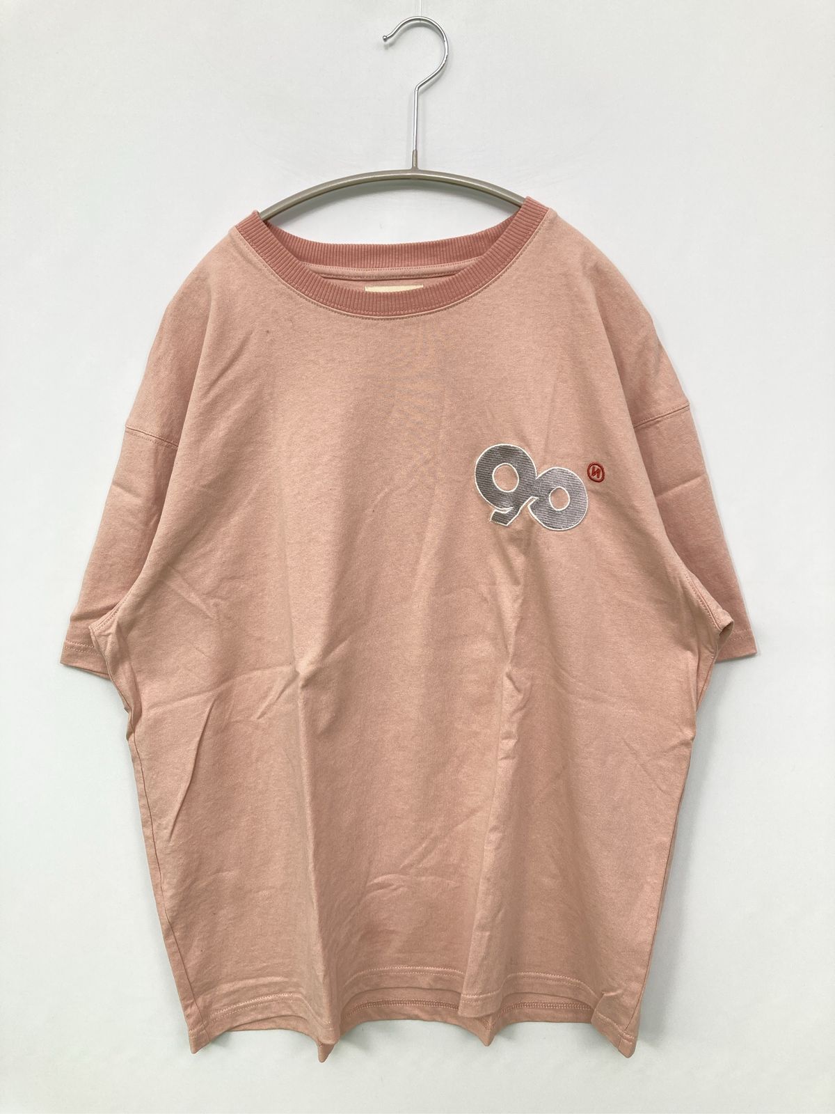 9090 x son ludo ナインティナインティソンルド Tシャツ/カットソー L ピンク バックプリント ワンポイント ミドル丈 半袖 クルーネック(丸首) メンズ レディース