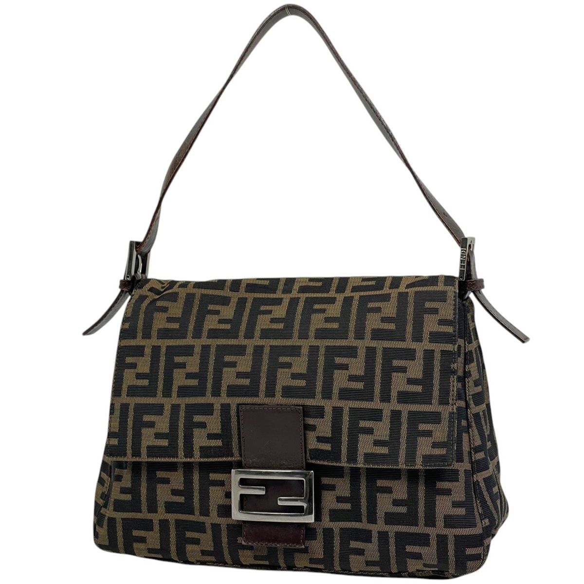 フェンディ FENDI ズッカ柄 ショルダーバッグ ハンドバッグ ワンショルダー マンマバゲット キャンバス ブラウン 26325 レディース 【中古】