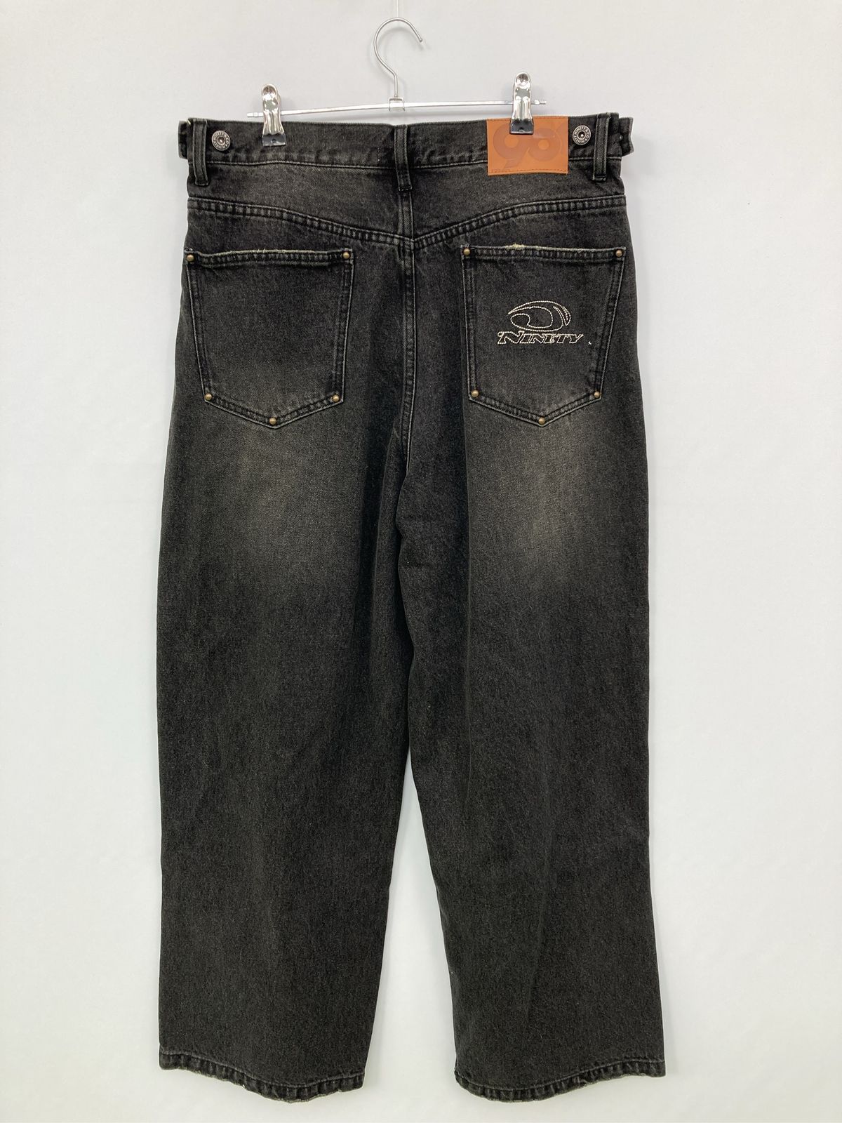 9090 ナインティナインティ デニムパンツ L ブラック クロップド・半端 