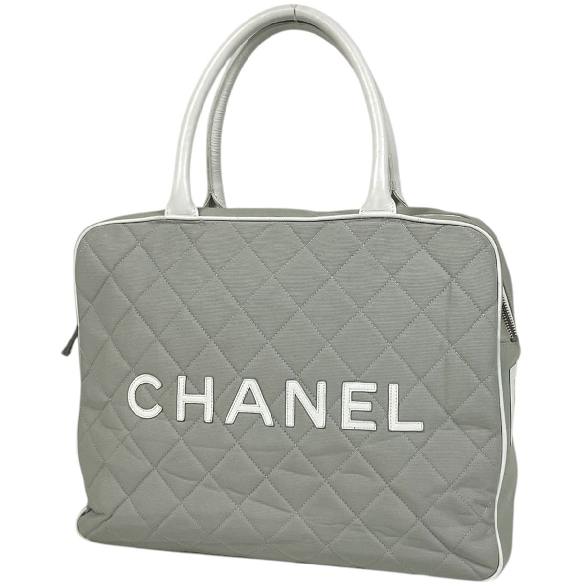CHANEL スポーツ　トートバッグ ホワイト/グレー シャネル CHANEL スポーツライン トートバッグ キャンバス ライト