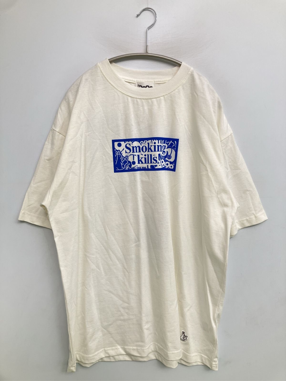 ♯FR2 x 9090 エフアールツーナインティナインティ Tシャツ/カットソー XL ホワイト 無地 前面プリント バックプリント ミドル丈 半袖 クルーネック(丸首) メンズ