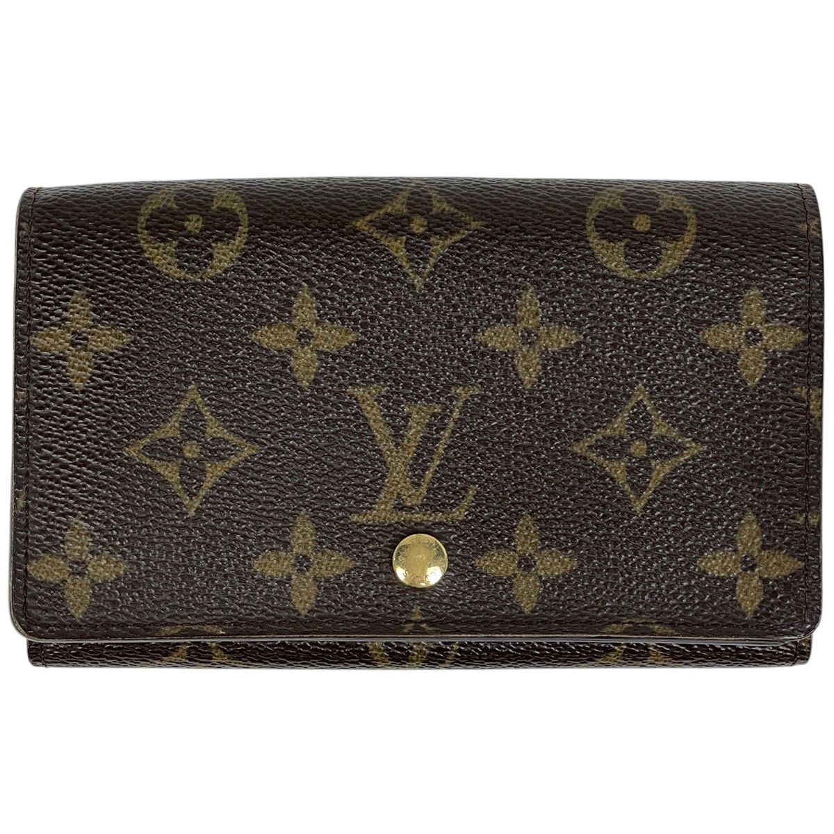 ルイ・ヴィトン Louis Vuitton ポルト モネ ビエ トレゾール 二つ折り財布 モノグラム ブラウン M61730 レディース 【中古】