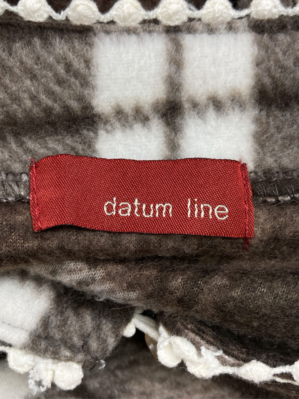 Datum line ポンチョ M～L ブラウン チェック柄 フードなし レディース