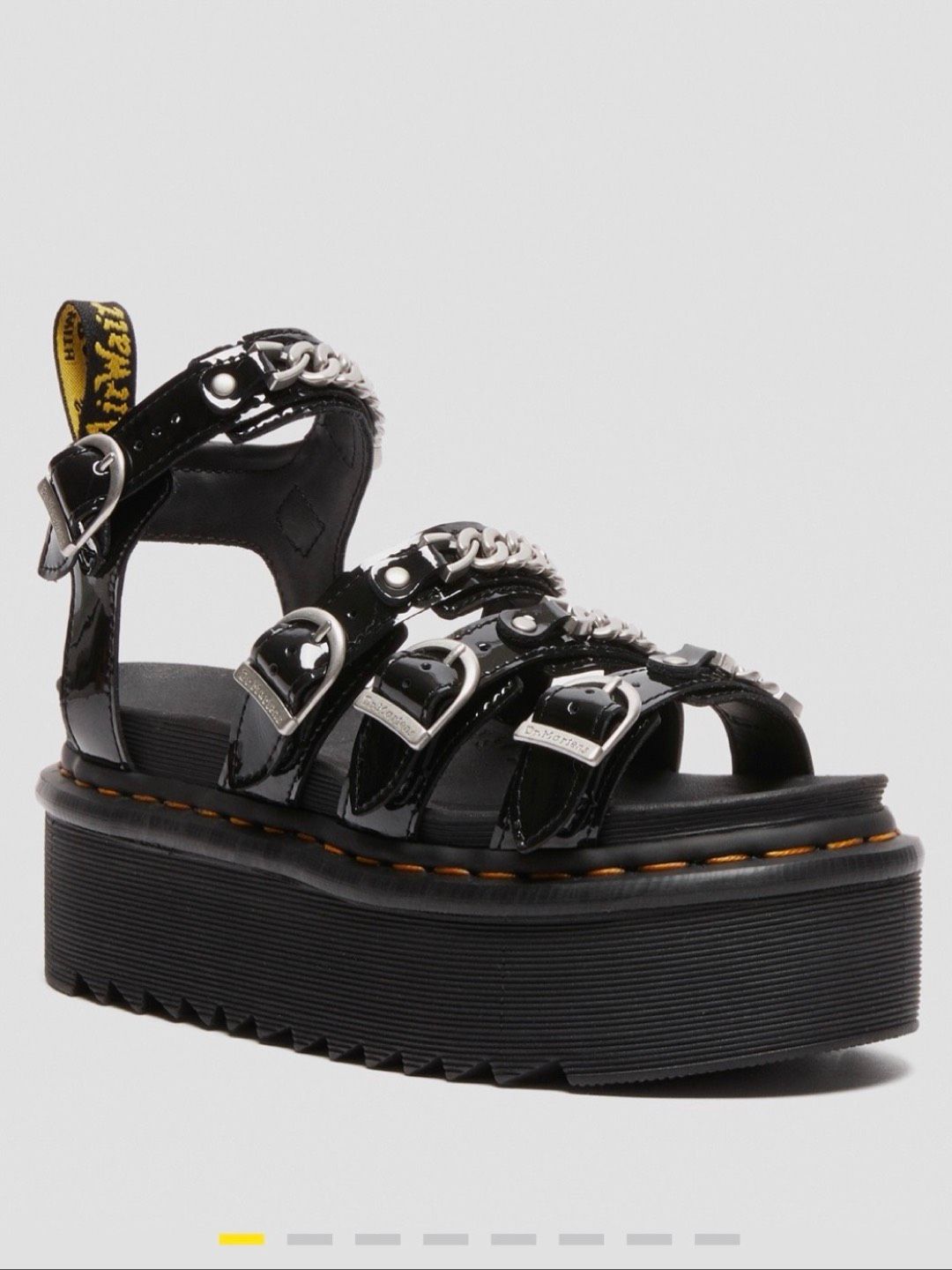 Dr.Martens ドクターマーチン サンダル EU38 ブラック 合成皮革/人工皮革 ラバー/EVA 無地 その他総柄 厚底 ストラップあり スポーツサンダル レディース