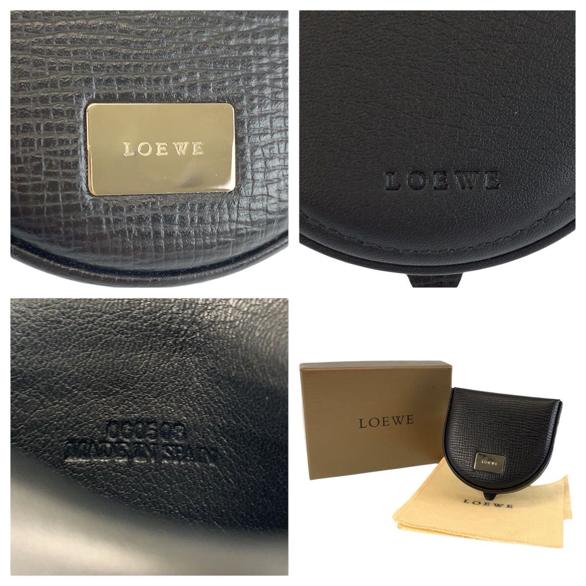 美品 LOEWE ロエベ ヴィンテージ ブラック 黒 シルバー金具 レザー