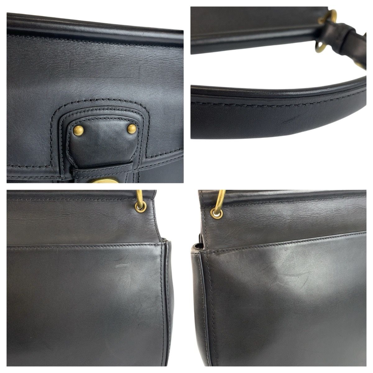 美品 COACH コーチ ニューウィリス ブラック 黒 ゴールド金具 レザー
