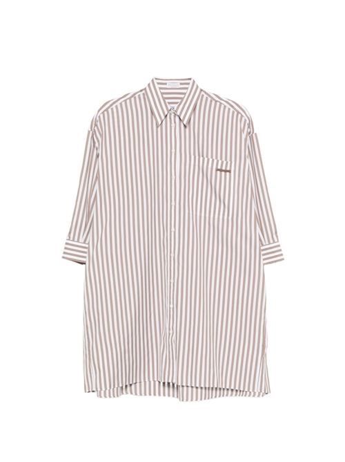 BRUNELLO CUCINELLI ストライプコットン＆シルクシャツ 送料無料 249,150円