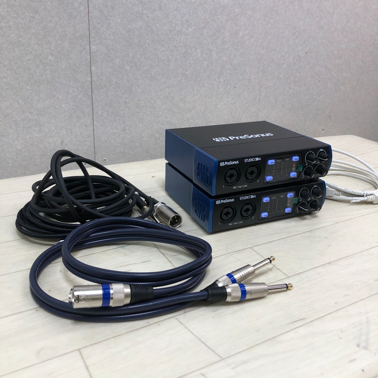 PreSonus プレソナス Studio26c 2台セット 動作確認済 USB-C オーディオインターフェース XLRケーブル USBケーブル付 DTM 宅録 配信 レコーディング　260614-3