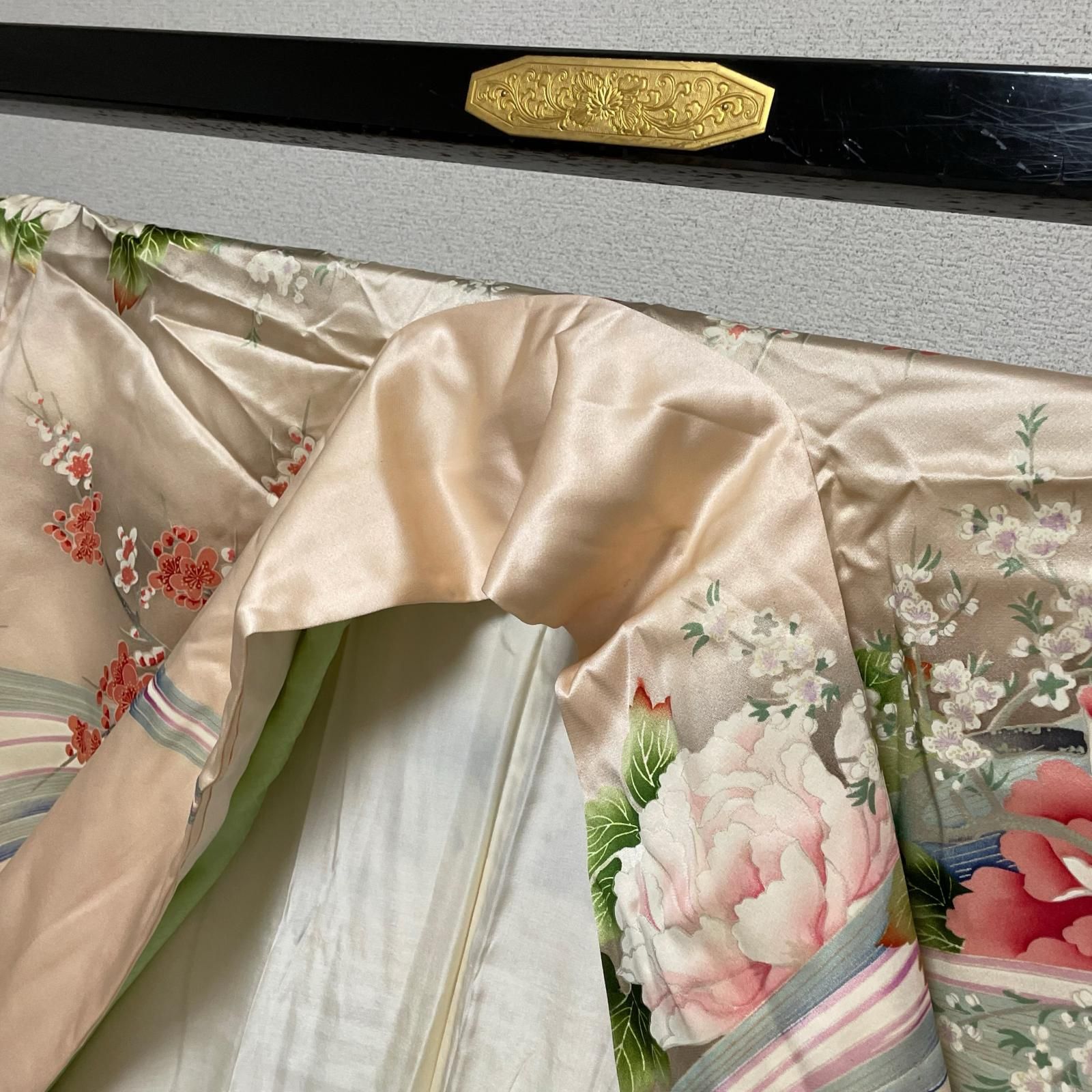 作家物 振袖 裄67 流水に美しい花模様 着物 正絹 X-4512 - メルカリ