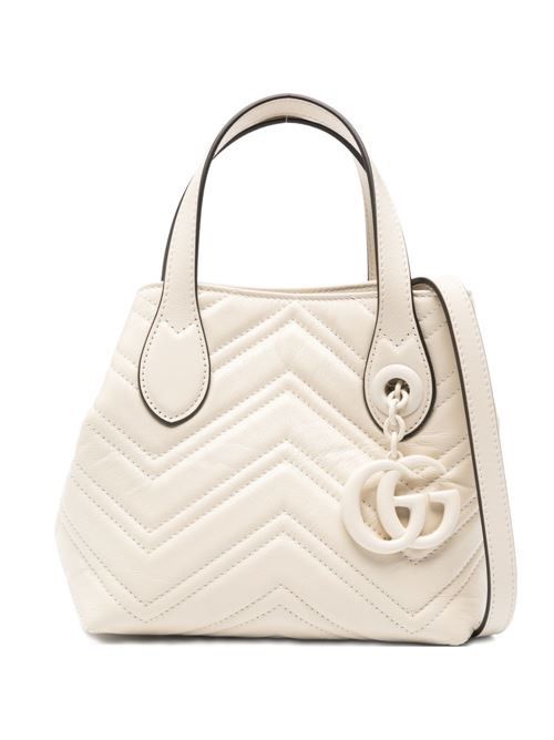 GUCCI GGマーモント レザー トートバッグ 送料無料