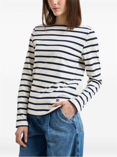 SEMICOUTURE CARMELITA ストライプコットンセーター 送料無料