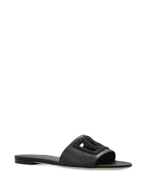 DOLCE & GABBANA DG ロゴ レザー フラット サンダル 送料無料 67,925円