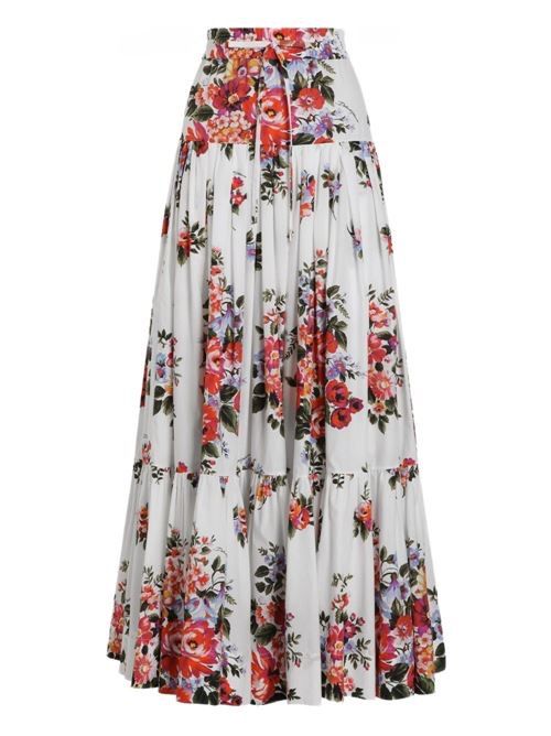 DOLCE&GABBANA フラワープリントロングスカート 送料無料