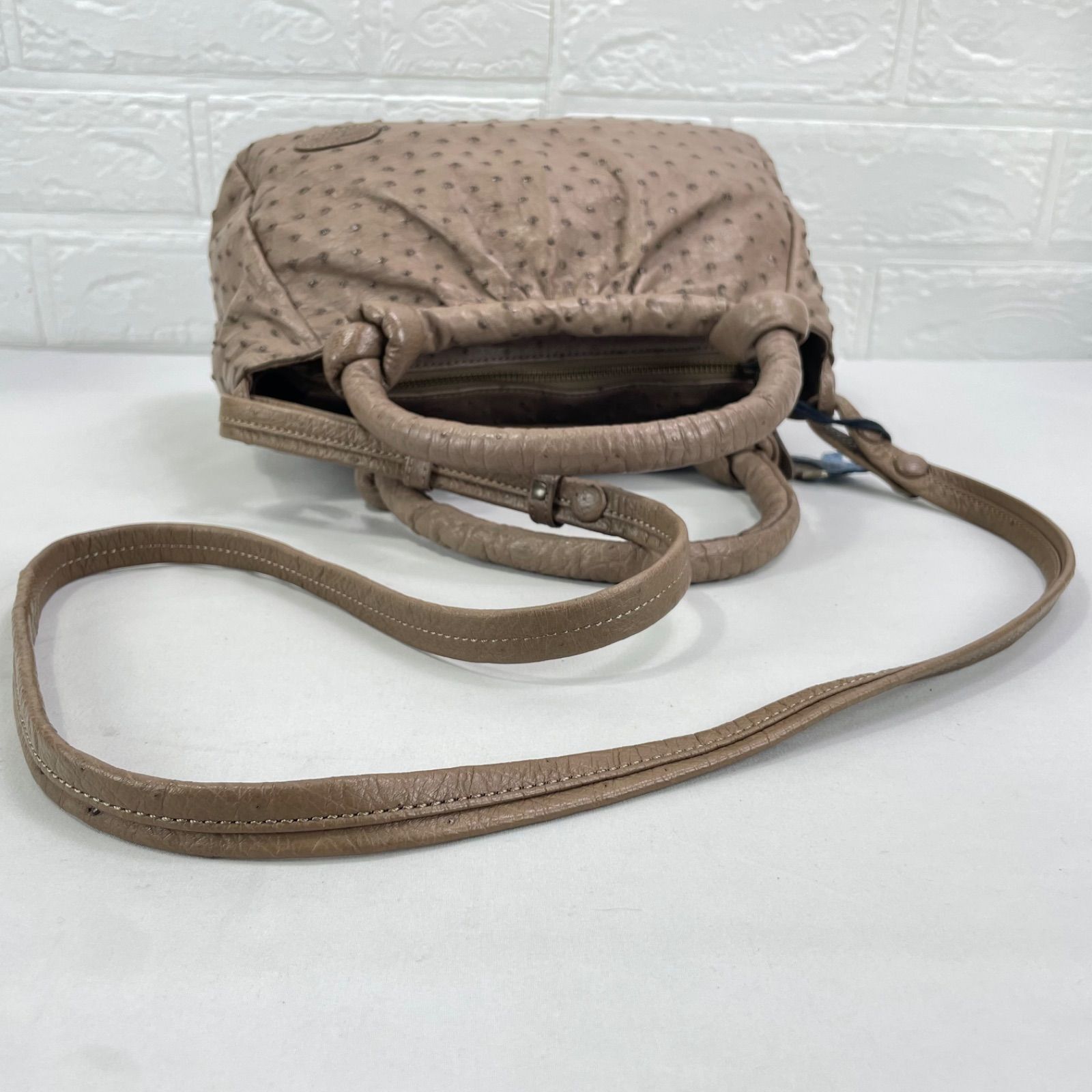 極美品】IBIZA イビザ オーストリッチ レザー 2WAY ハンドバッグ