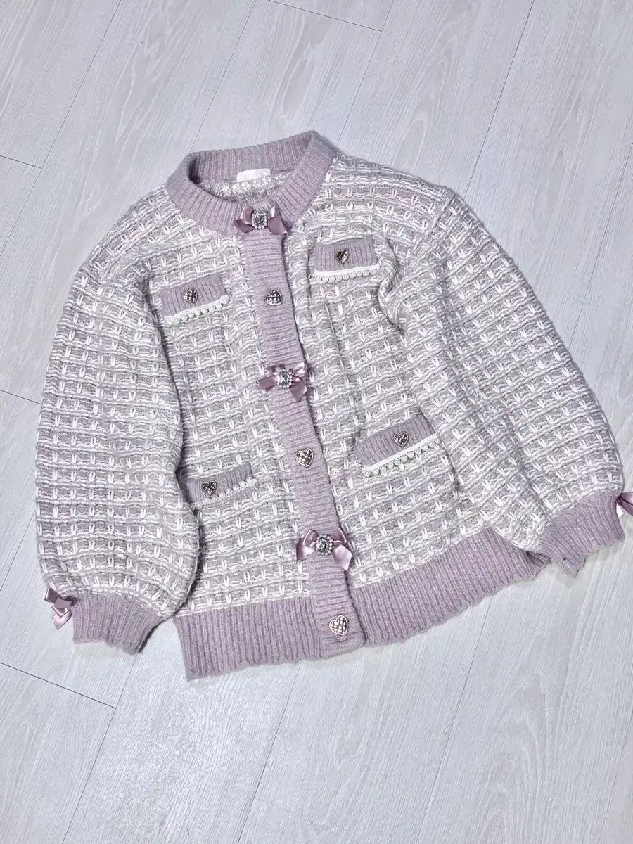 リズリサ ツイード ニット カーディガン 出品