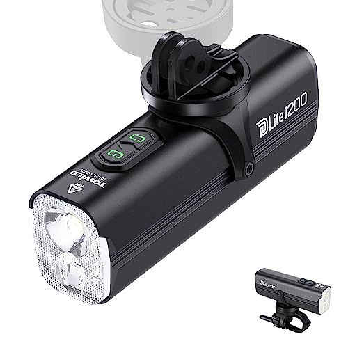【新品】TOWILD DLite1200/1500/1800 自転車 ライト 遠隔 USB TYPE-C充電式 大容量4000/5000mAh 1200/1500/1800ルーメン ロードバイクライト「ハイビーム＆ロービーム」 振動感知機能 7aa157f2