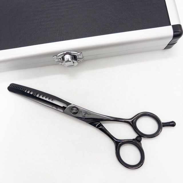 美品【ヘアリセッターHAIR RESETTER】TRINEBONEトラインボーン 特殊セニング オフセット シザー セニング 美容ハサミ すきばさみ 美容師 理容師 約% 右利き 6.5インチ 中古 sc3356