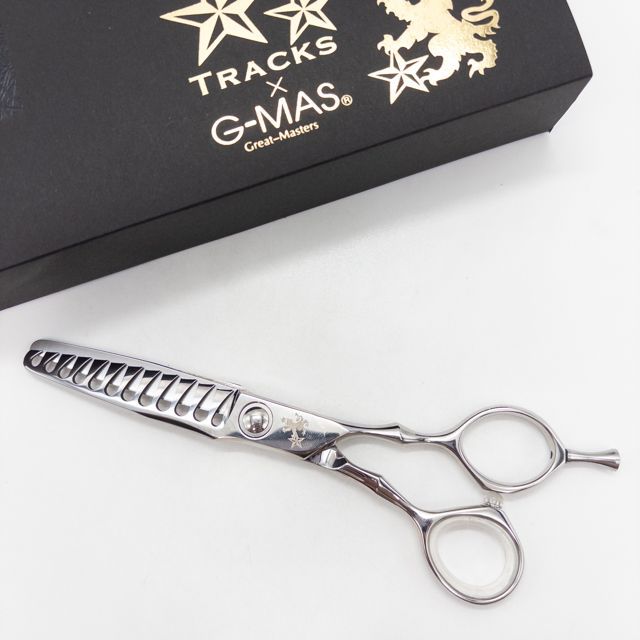 美品【トラックスシザーズ トラックスシザーTRACKS SCISSORS】SWEET12 メガネ シザー セニング 美容ハサミ すきばさみ 美容師 理容師 約23～30% 右利き 6インチ 中古 sc3357