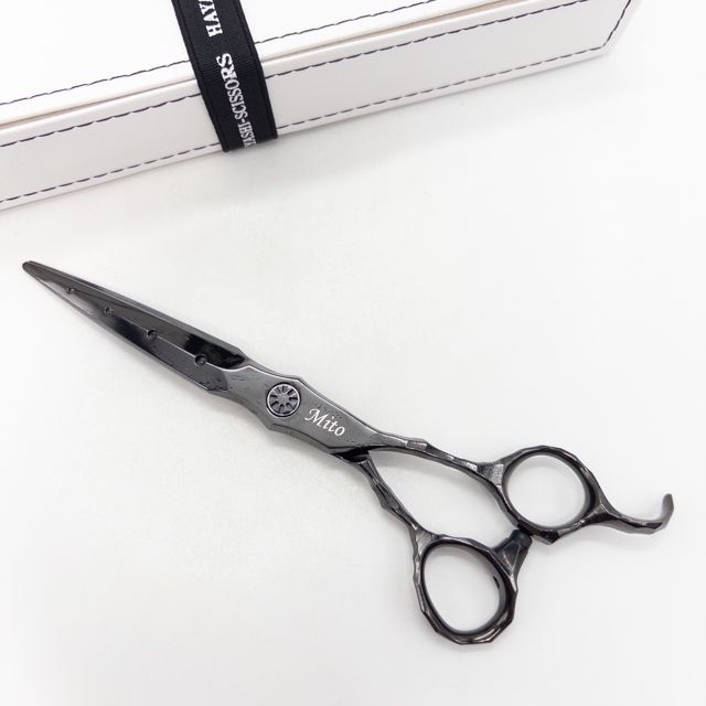 【ハヤシシザーズ ハヤシシザーHAYASHI SCISSORS】HYS-MAX67-KRETER-HINERI-6.2-DLC MARK-Ⅳ シザー オフセット 理容 美容ハサミ 美容師 理容師 右利き 6.2インチ 中古 sc3360