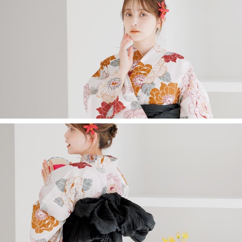 【新品】 (ディータ)Dita レディース 浴衣 5点セット 兵児帯 赤 オレンジ 青 カラフル レトロ 牡丹 花火 大柄 和風 古典 1人で簡単着付け (1.如月の椿, FREE(フリーサイズ)) 【新品】 (ディータ)Dita レディース 浴衣 5点セット 兵児帯 赤 オレンジ 青 カラフル レトロ 牡丹 花火 大柄 和風 古典 1人で簡単着付け (1.如月の椿, FREE(フリーサイズ))