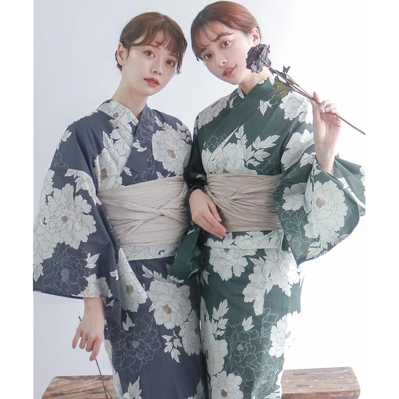 【新品】 [KYOETSU] [キョウエツ] 浴衣セット 変わり織 生成り 2点セット(浴衣、兵児帯) レディース A (キャラメルムース, フリーサイズ)