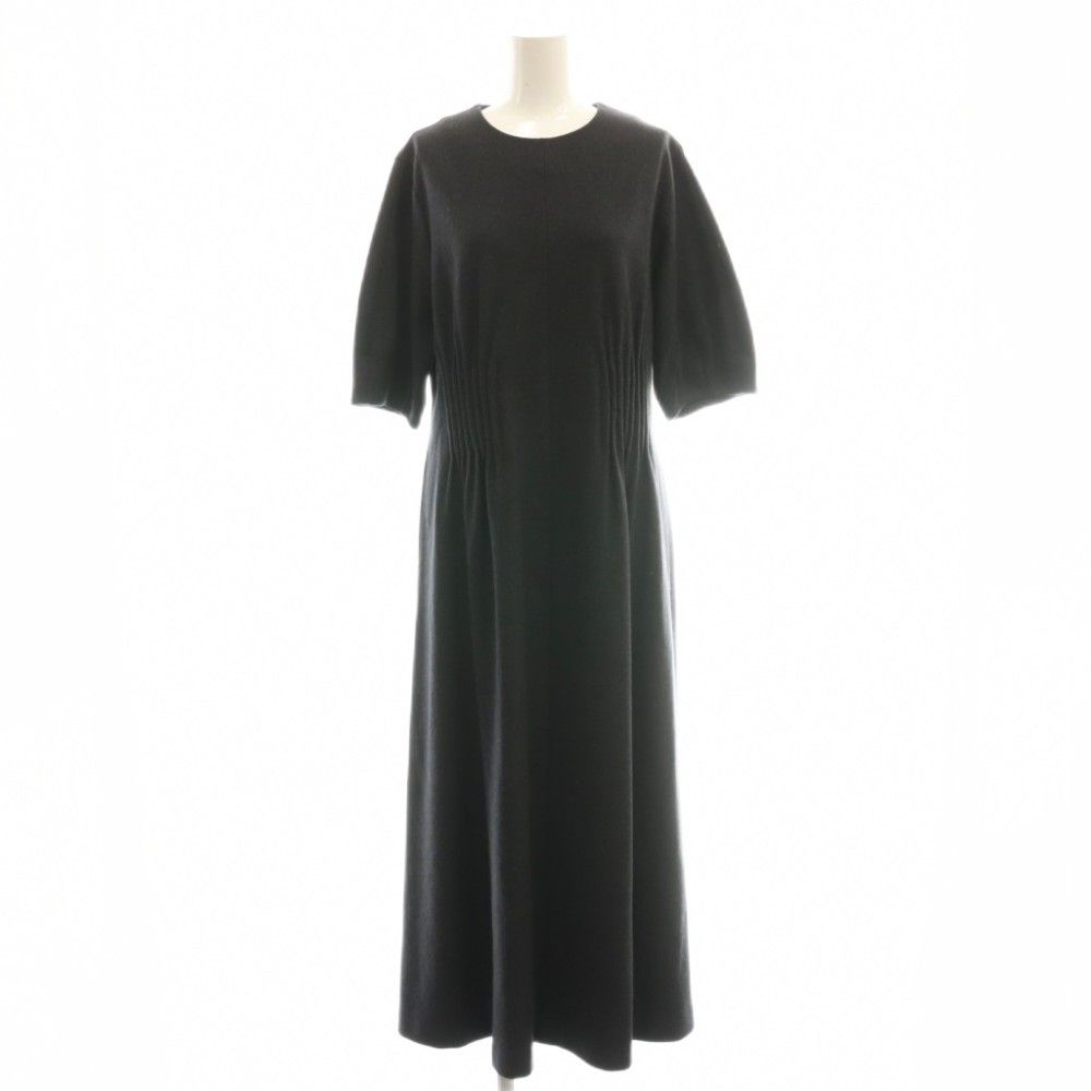 セオリーリュクス theory luxe RIO JERSEY ANNISE ワンピース ギャザー ウール 38 チャコール /CX ■OS
