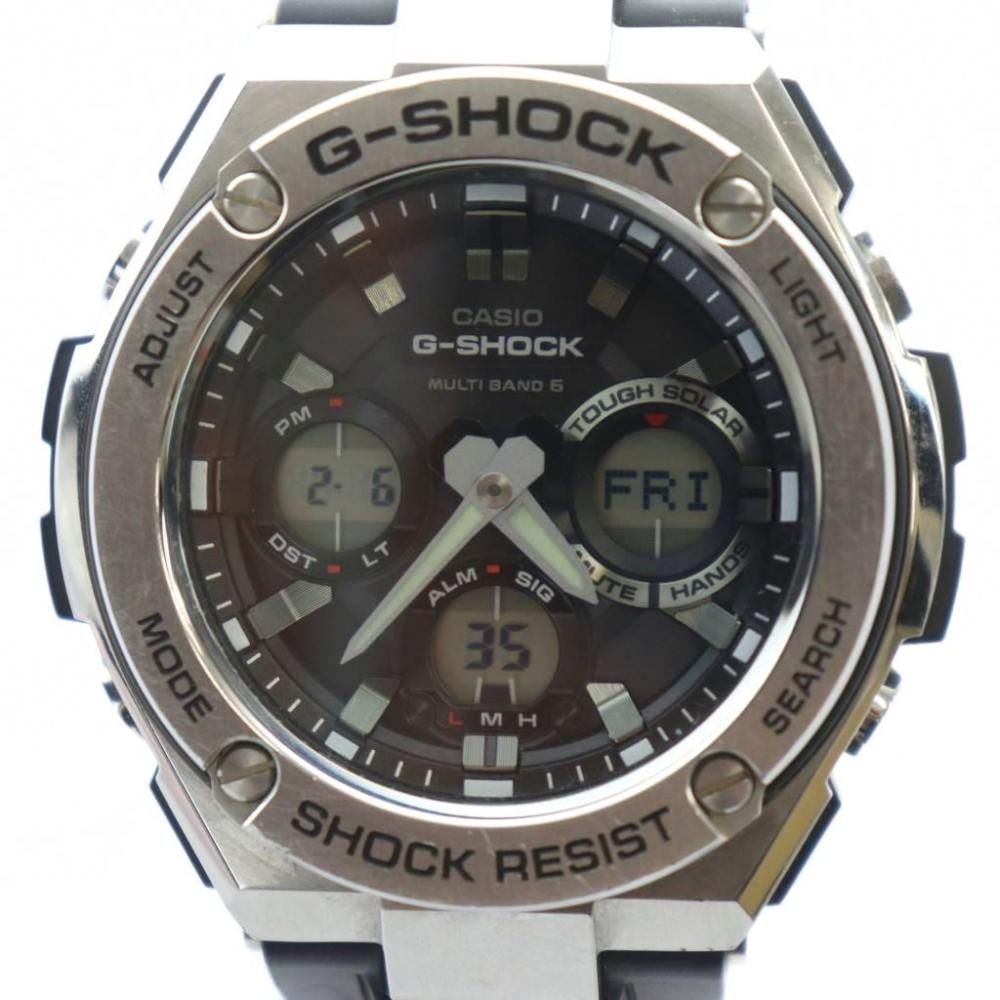 カシオジーショック CASIO G-SHOCK GST-W110 g-steelブラックPVDステンレススチール 腕時計 ウォッチ ソーラー カレンダー付き デイト シルバー色 ■GY18 /MQ