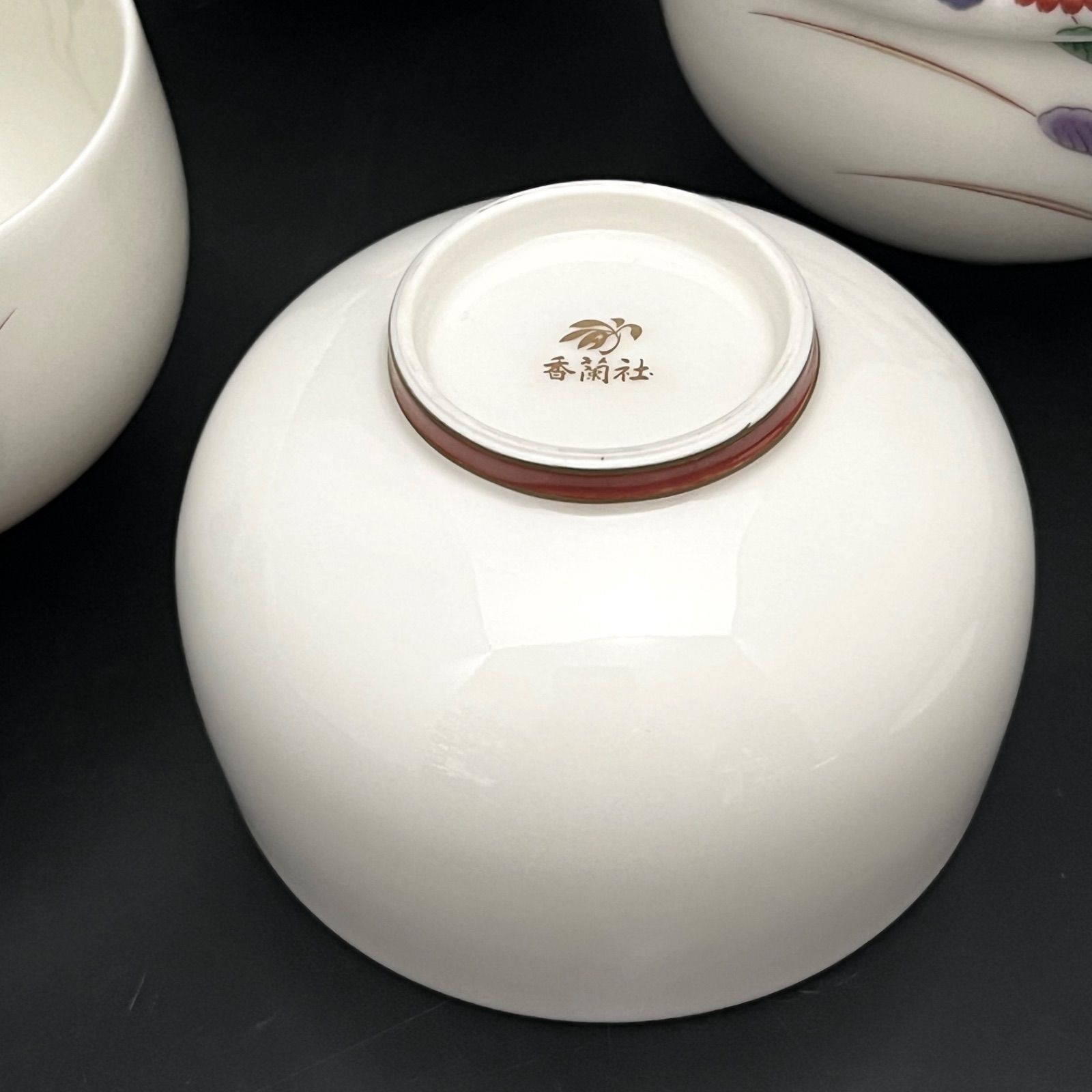 ◼︎美品◼︎【香蘭社 有田焼】色絵菊紋 蓋付湯呑 5客セット 金彩
