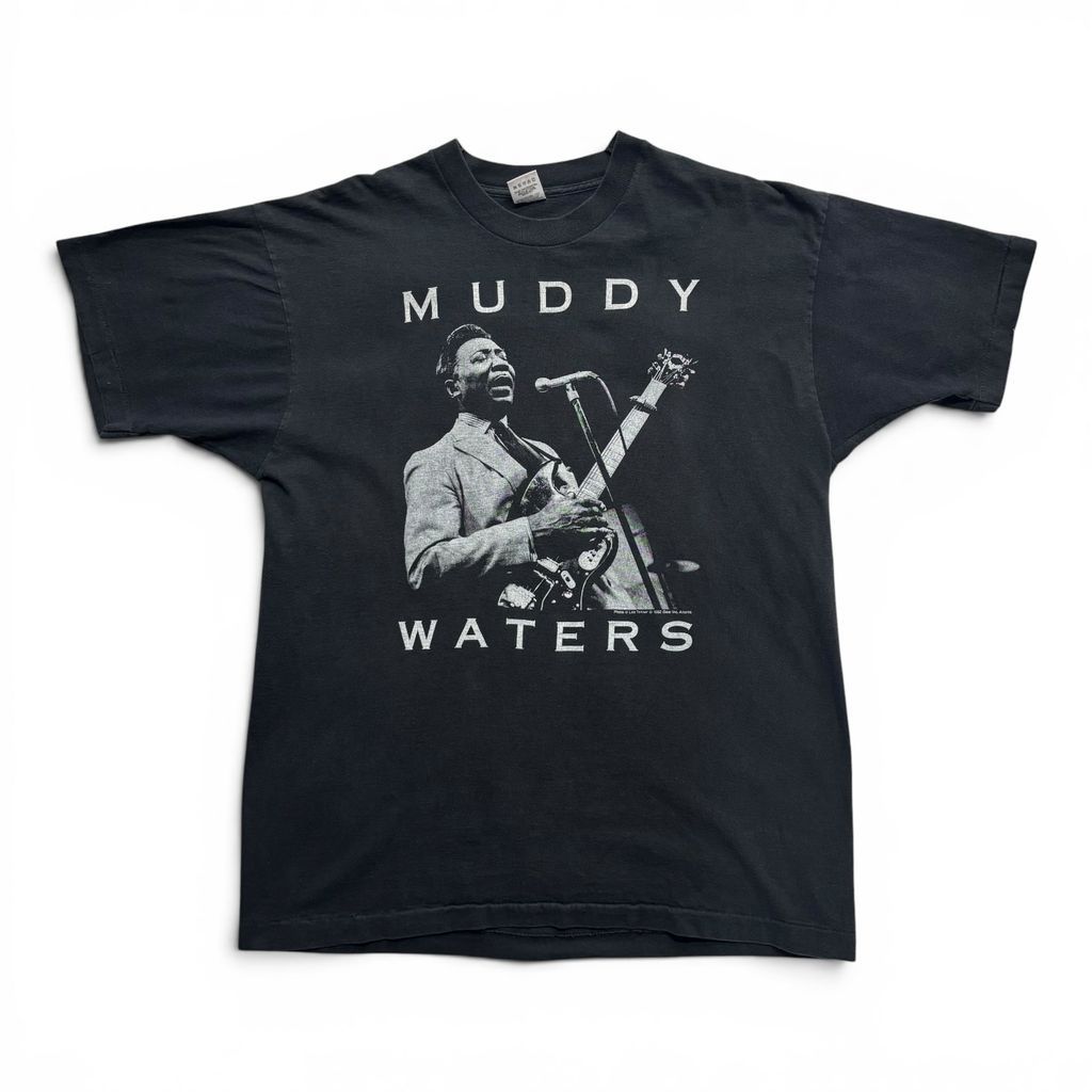 90s Muddy Waters Tシャツ 1992 Gear Inc. ブラック マディウォーターズ ブルース 音楽T ヴィンテージ