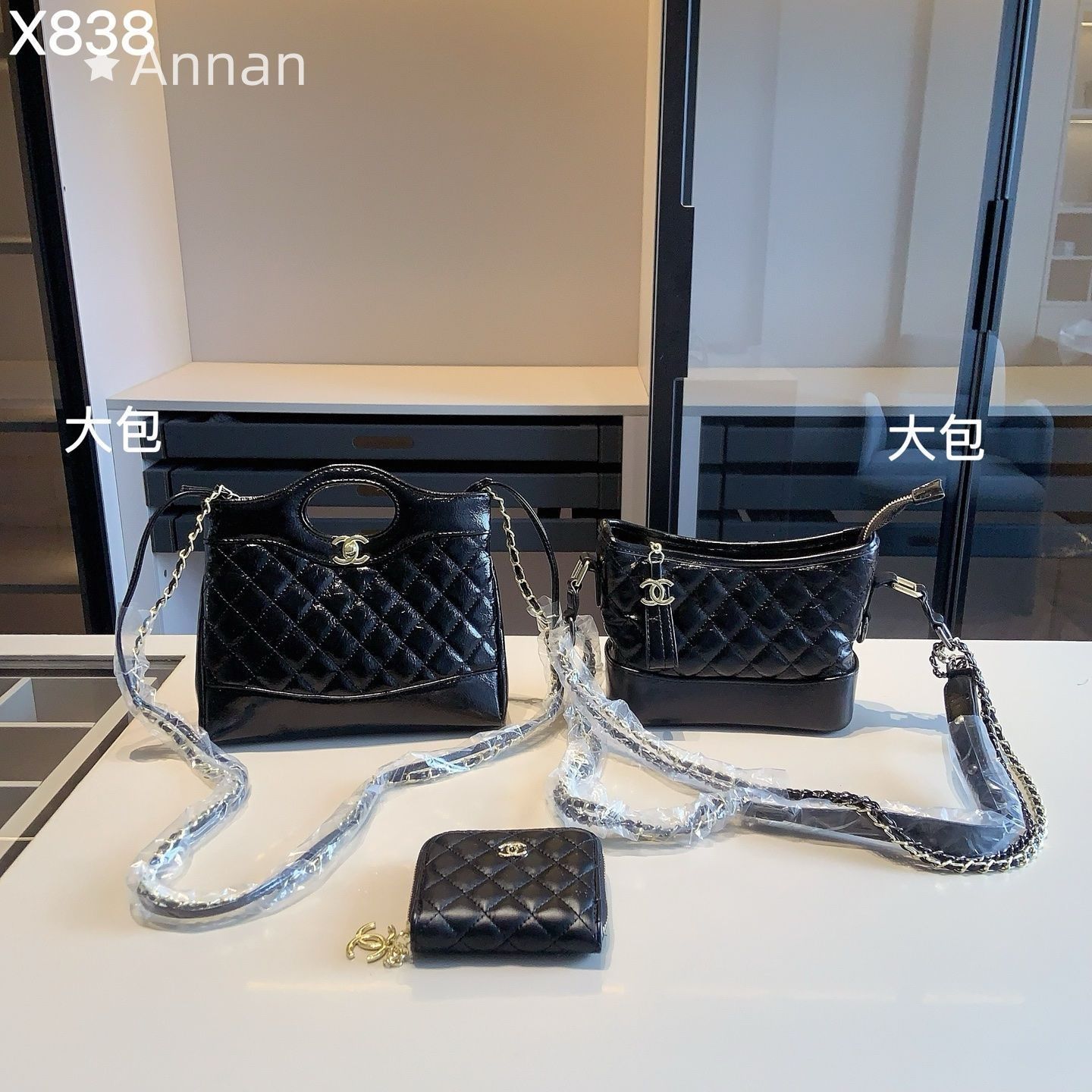 送料込 実物の画像 CHANEL シャネル ショルダーバッグ ハンドバッグ 財布 3点セットバッグ