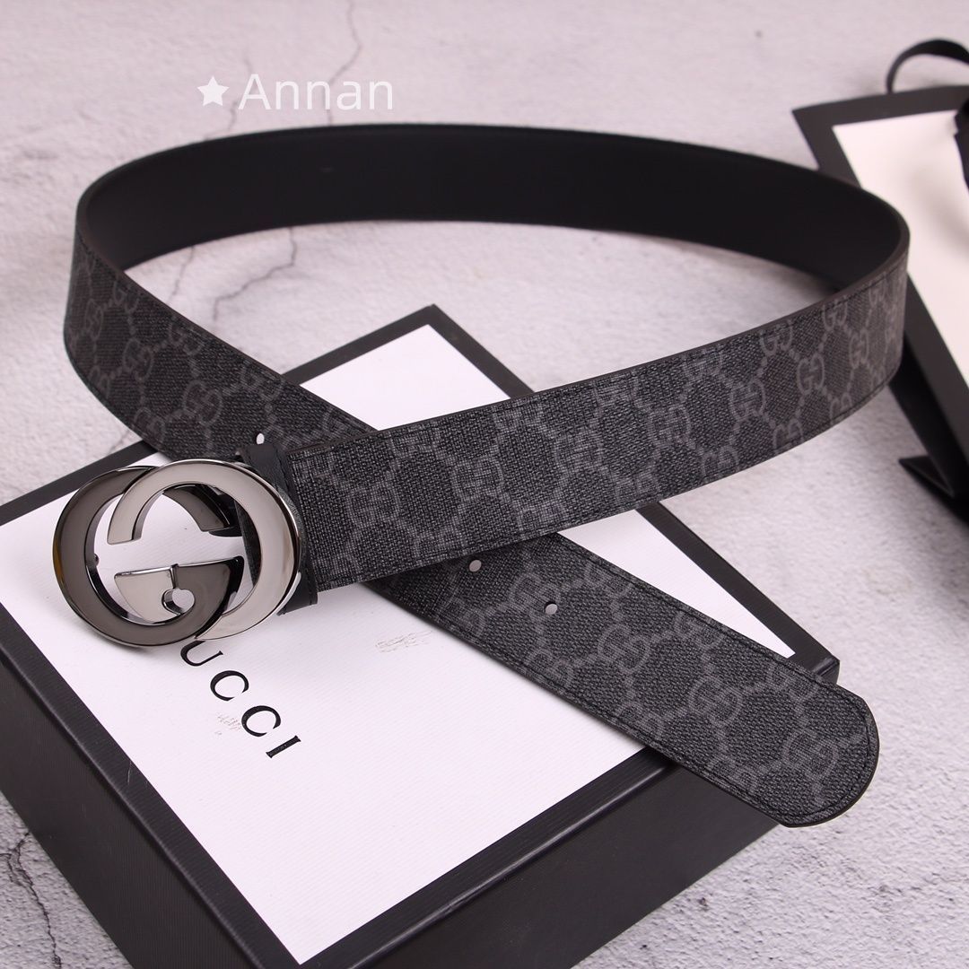 現行限定未使用に近い GUCCI グッチ GG ベルト メンズ 本革