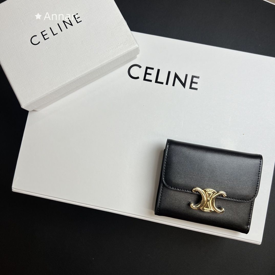 極美品 CELINE セリーヌ ウォレット 折り財布 小銭入れ