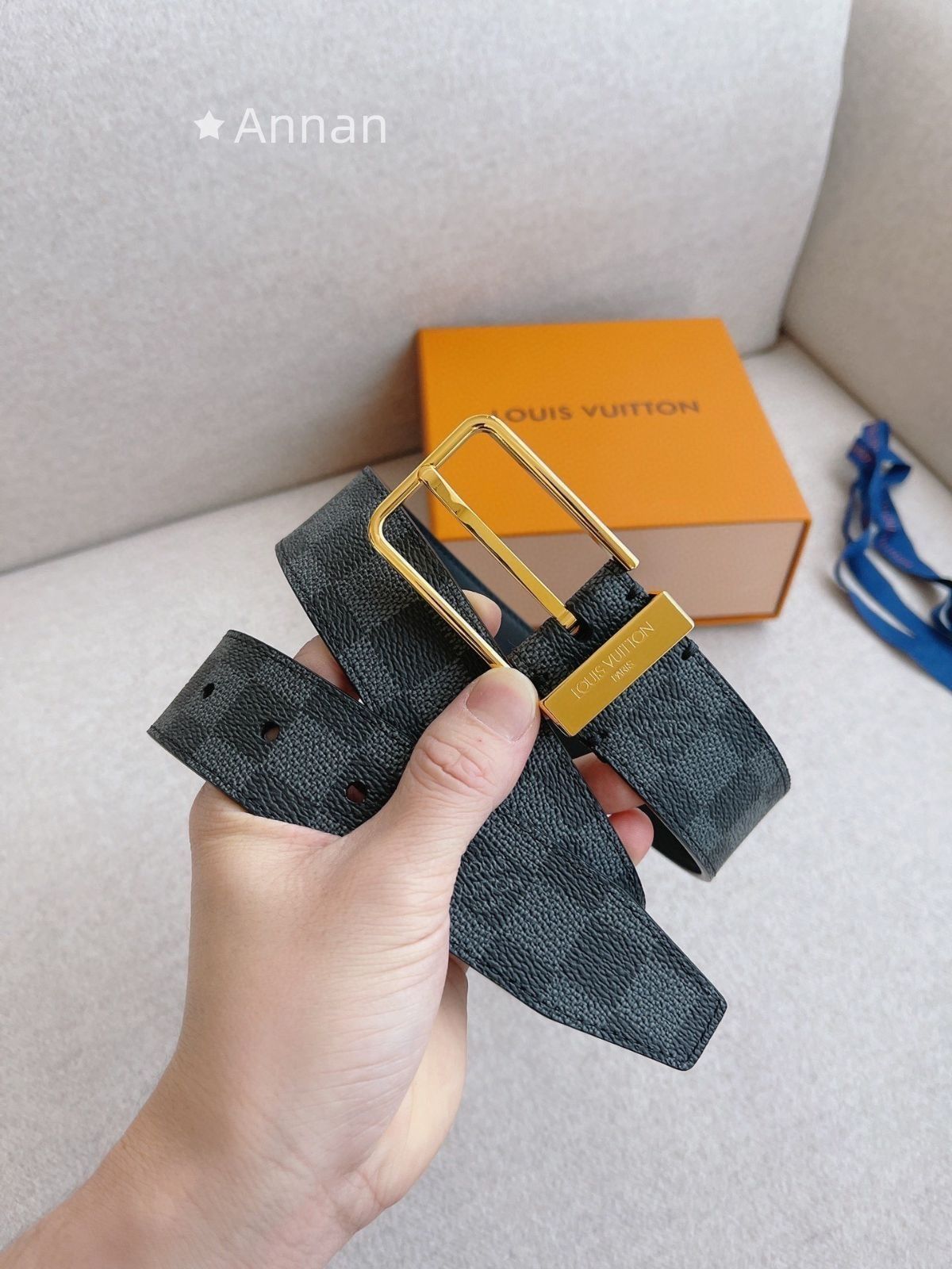 良品 LV LOUIS VUITTON ルイヴィトン ベルト メンズ 本革