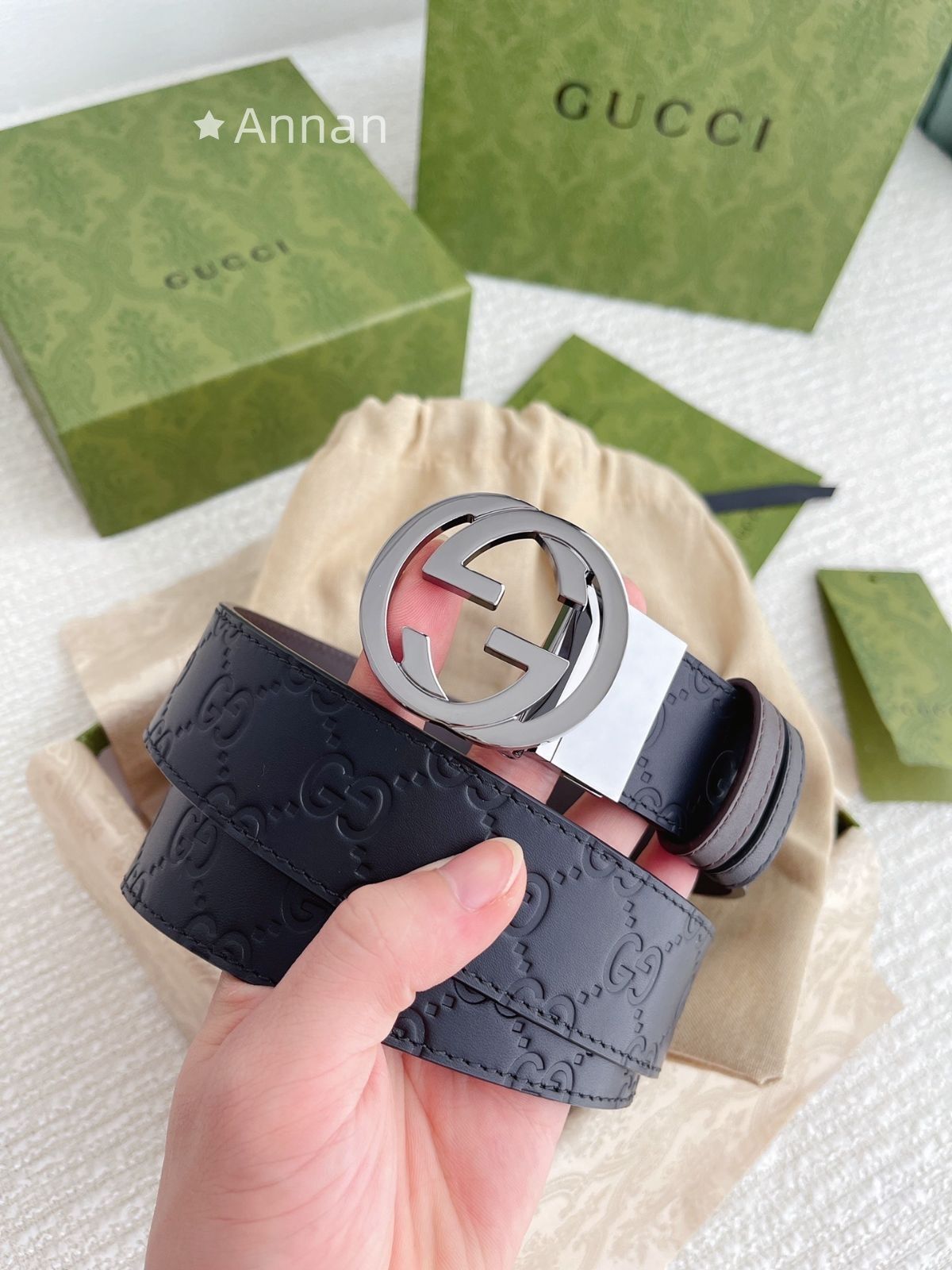 【特価】超美品 限定品 GUCCI グッチ GG ベルト メンズ 本革