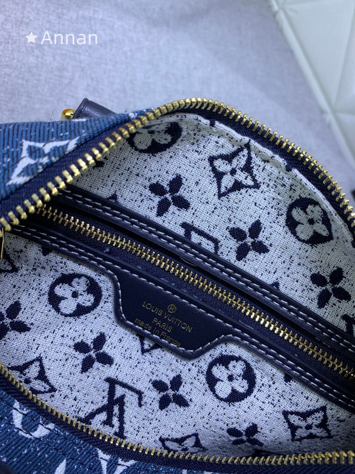 LOUIS VUITTON ルイヴィトン デニム ハンドバッグ モノグラム 