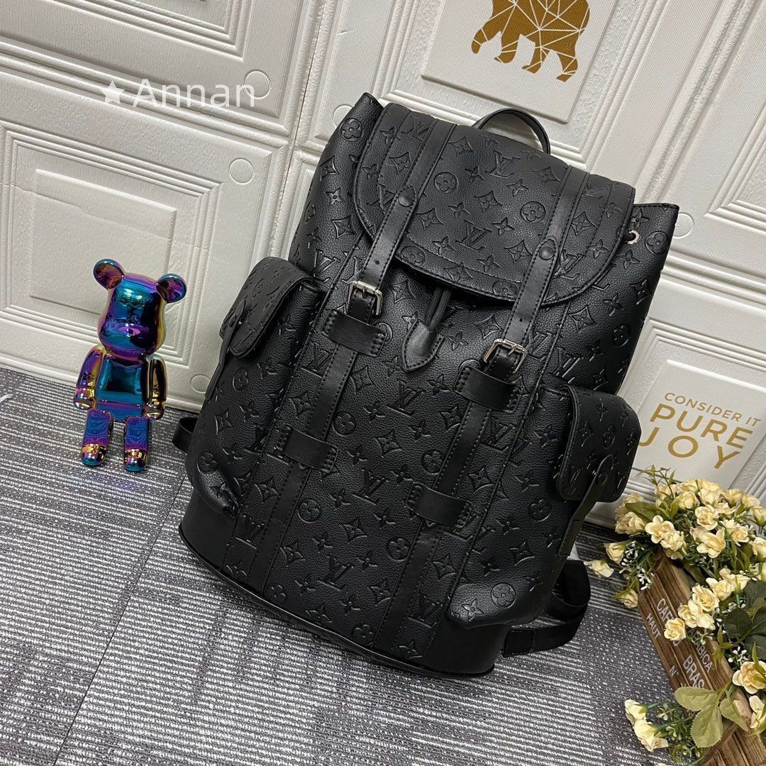美品 LOUIS VUITTON (ルイヴィトン) リュック 人気モデル 送料無料サック バックパック モノグラム エクリプス クリストファートリヨン レザー ブラック M55699